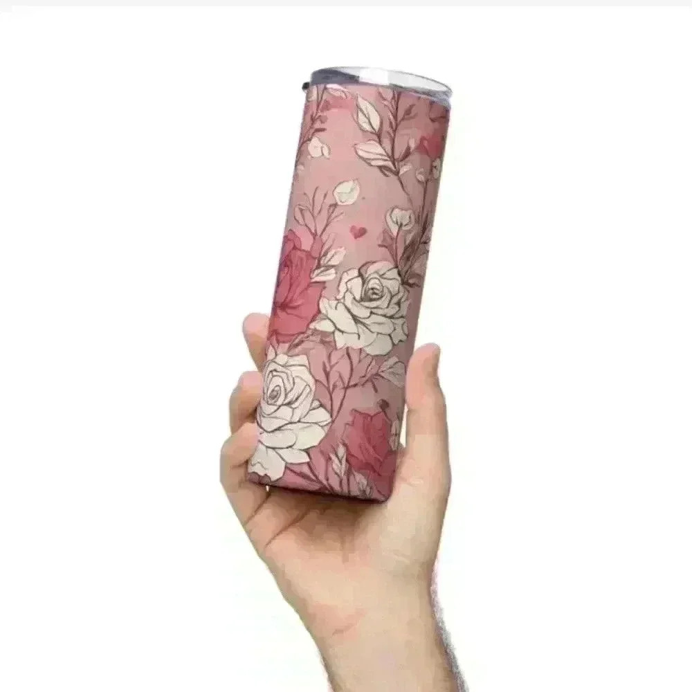 Valentine's day pink roses 20oz tumbler